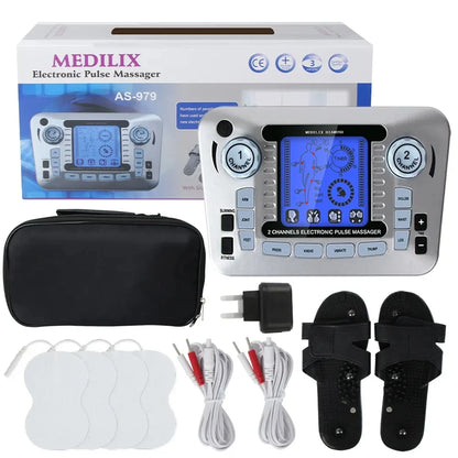 12 Modes Digital Electric Pulse Massager – TENS EMS Muscle Stimulator for Pain Relief & Body Therapy
