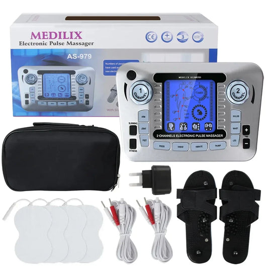 12 Modes Digital Electric Pulse Massager – TENS EMS Muscle Stimulator for Pain Relief & Body Therapy