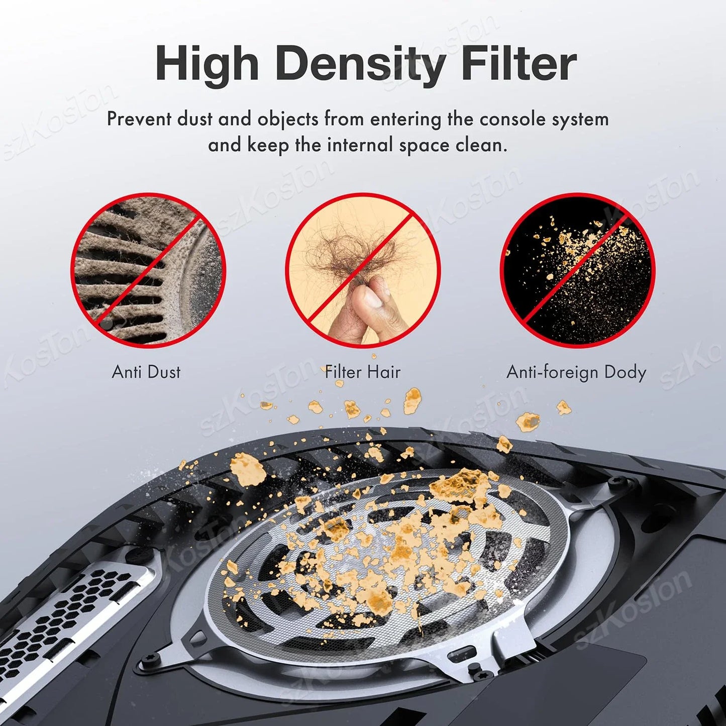 PS5 Slim & Pro Cooling Fan Dust Filter Kit – Silicone Dust Plugs & Dustproof Accessories for Game Console