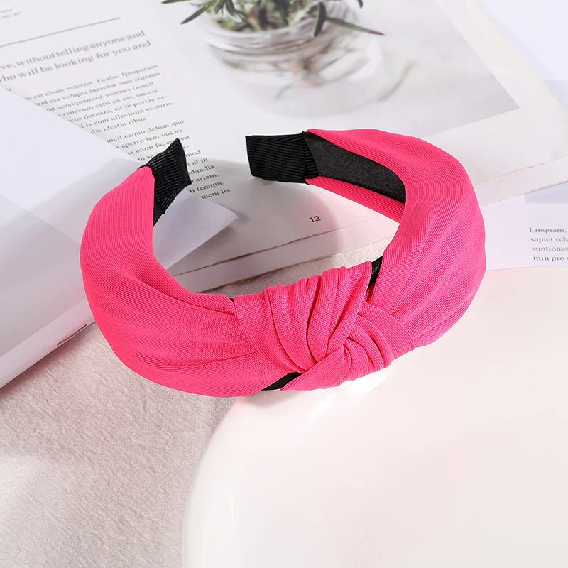 New Knotted Headbands for Women & Girls – Solid Color Hair Bands, Simple Retro Hair Hoop, Makeup Headwear, Hair Accessories
