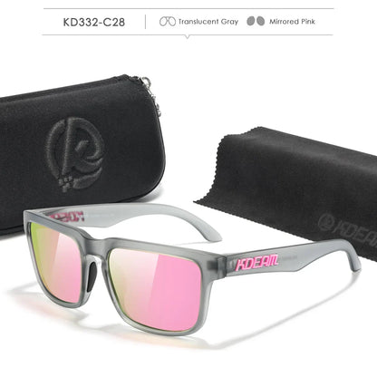 KDEAM Photochromic & Polarized Sunglasses - Category 3 Polarization, Unique Frame Surface Eyewear for Men & Women with Case