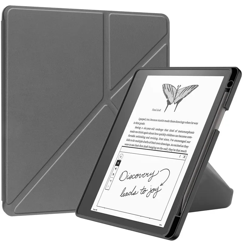 Kindle Scribe 2024 10.2″ Case — PU Leather Multi-Folding Stand with Smart Auto Wake/Sleep and Pencil Holder Ebook Cover