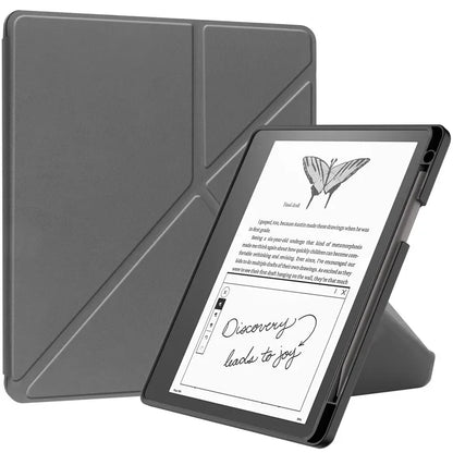 Kindle Scribe 2024 10.2″ Case — PU Leather Multi-Folding Stand with Smart Auto Wake/Sleep and Pencil Holder Ebook Cover