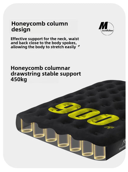 MOUNTAINHIKER 2025 Inflatable Air Mattress – PVC Glamping Sleeping Mat with Built-in Pump for 1-3 Persons