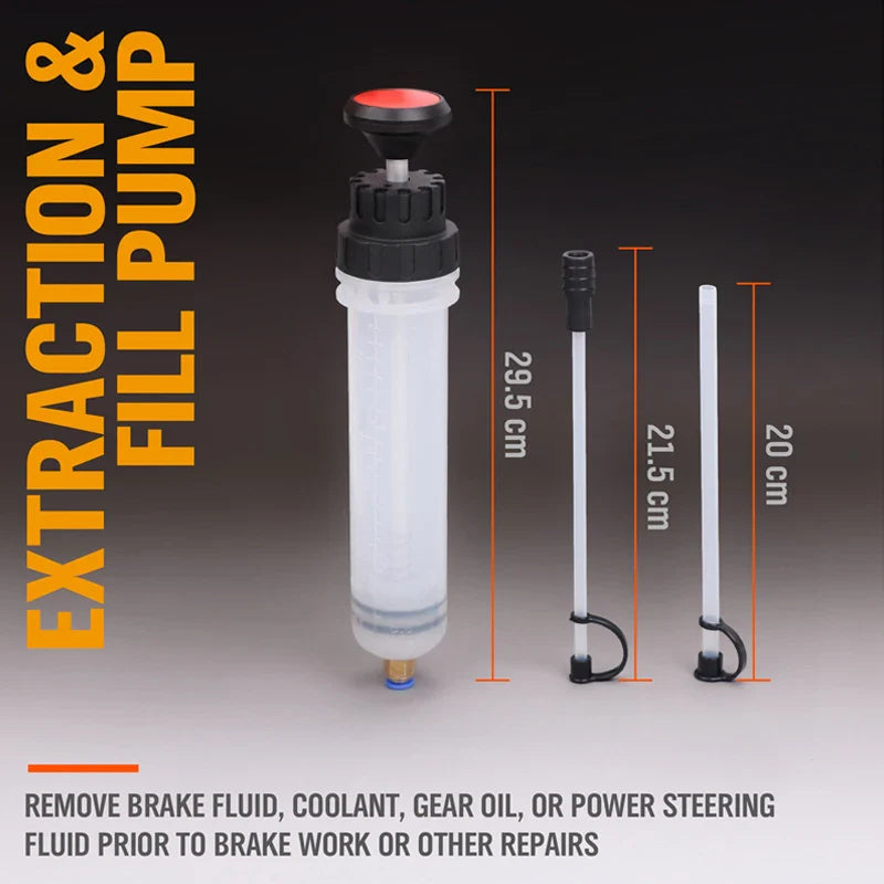 Car Oil Fluid Extractor Syringe Pump: 200/500ML Capacity for Automotive Fuel, Brake Liquid Extraction & Filling - Essential Car Supplies