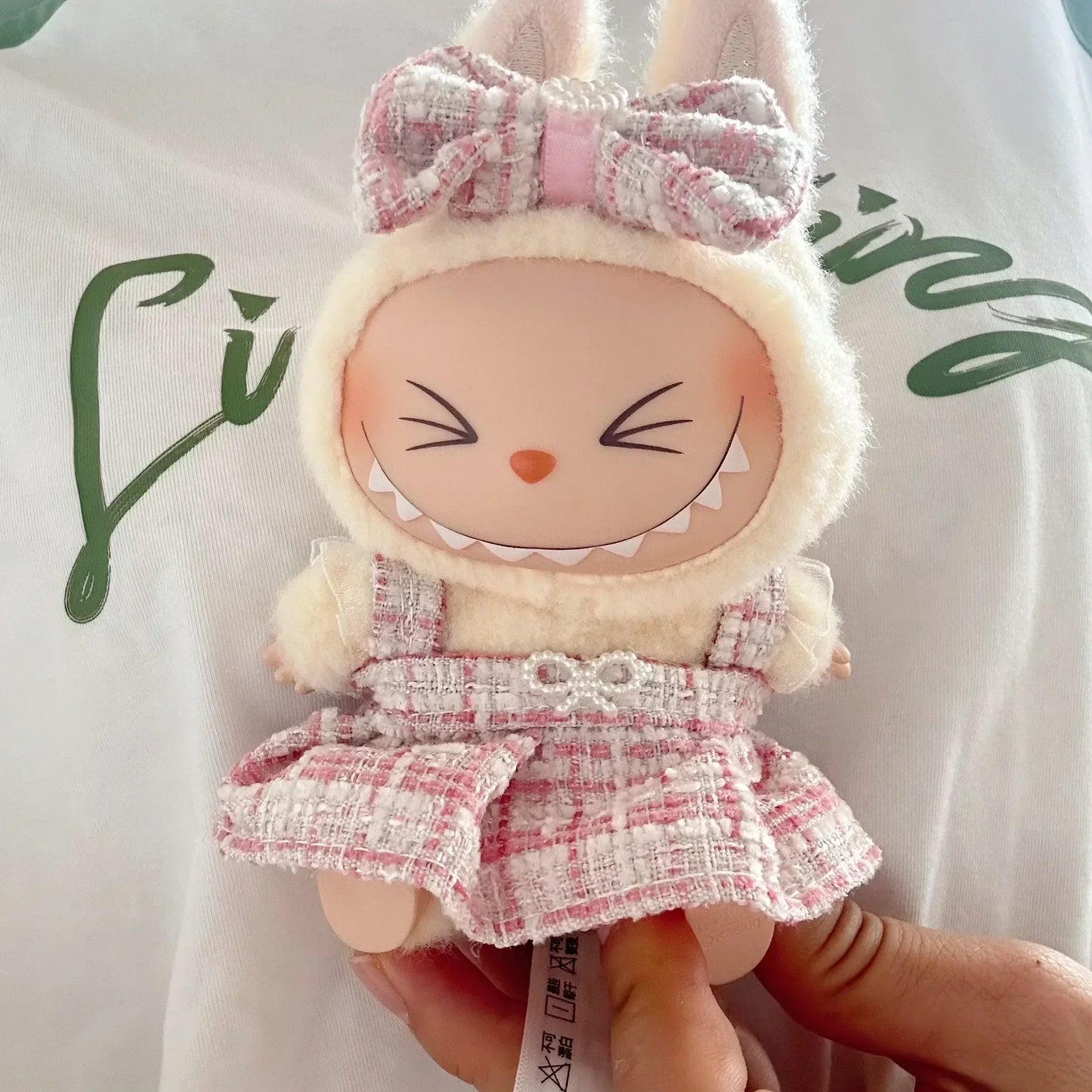 17cm Labubu Plush Doll Clothes - Kpop EXO Idol Outfit V1 V2 Black Dress Suit Accessories Gift