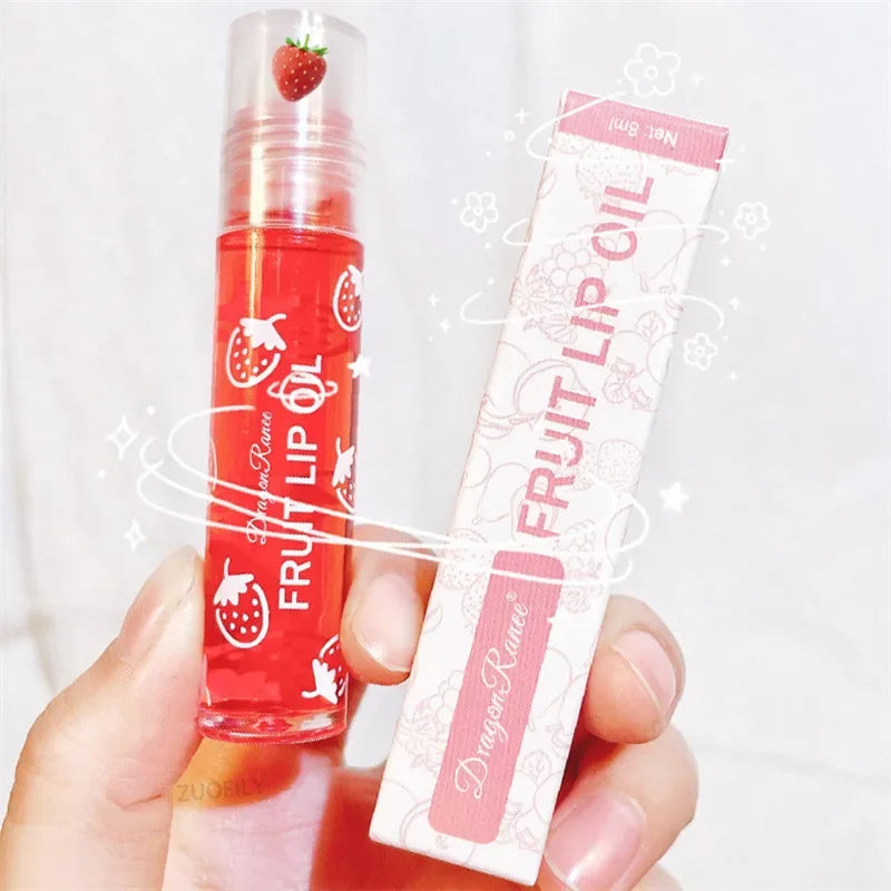Fruit Lip Gloss Transparent Lip Oil – Moisturizing, Waterproof, Long-Lasting Liquid Lipstick to Reduce Lip Lines