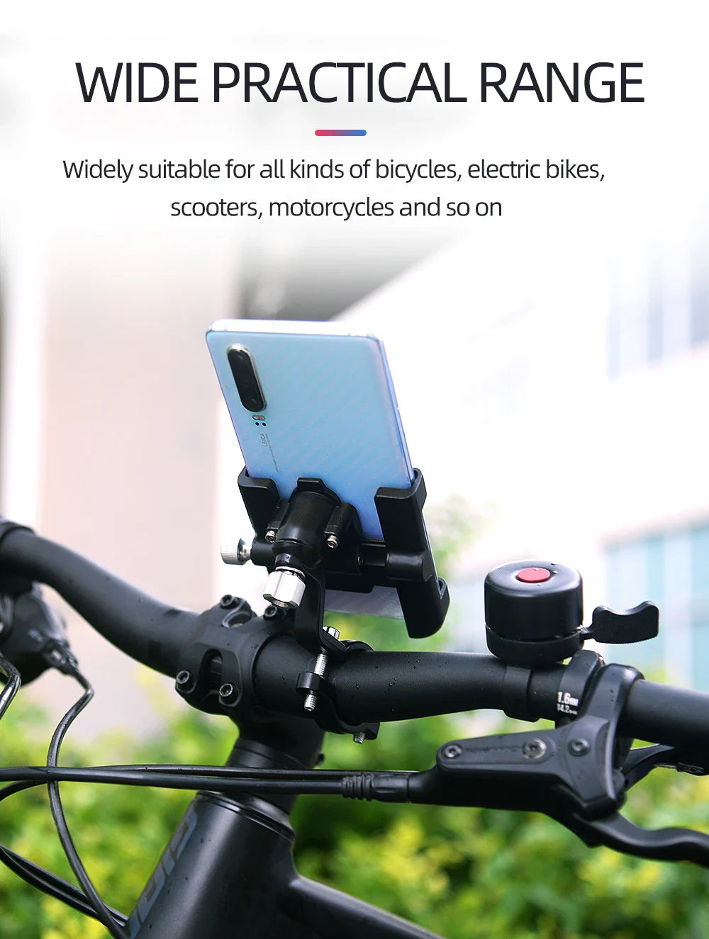 ThinkRider Anti-Vibration Bicycle Phone Mount for Mountain & Road Bikes – Navigation & Mobile Stand for E-Bikes