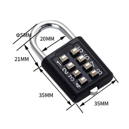 8-Digit Combination Padlock – Waterproof Zinc Alloy Travel Luggage & Outdoor Anti-Theft Smart Lock
