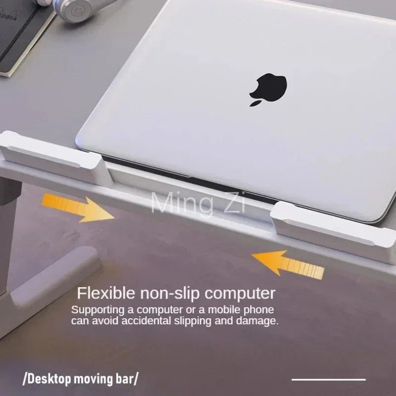 Foldable Lift Laptop Desk for Bed: Adjustable Stand Lap Table with Radiator, Drawer - Ideal for Working, Gaming, Breakfast Tray - Portable and Convenient!