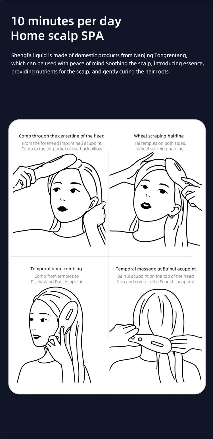 Electric EMS Scalp Massager Comb – LED Light Head Massager with Hair Oil Applicator for Relaxation & Hair Growth, Suitable for All Hairstyles