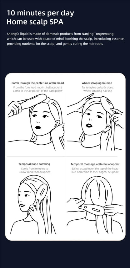 Electric EMS Scalp Massager Comb – LED Light Head Massager with Hair Oil Applicator for Relaxation & Hair Growth, Suitable for All Hairstyles