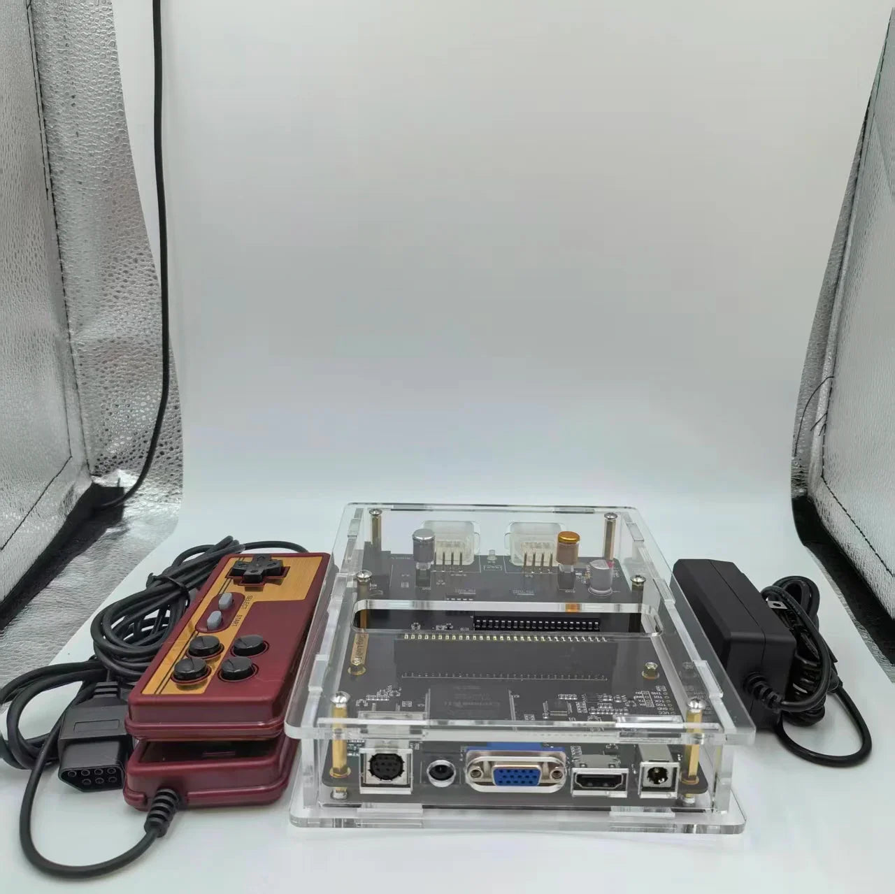 NES RGB FC Video Game Console — VGA & CGA Output Dual Screen Arcade Gaming System with HDMI Interface, Famicom Cable Compatible