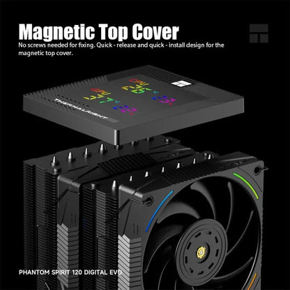 Thermalright Phantom Spirit Digital 120 EVO/SNOW CPU Air Cooler – AGHP Gen5.0 7 Heat Pipe Dual Tower High Performance Radiator with Dual TL-K12 Fans for Intel & AMD Sockets