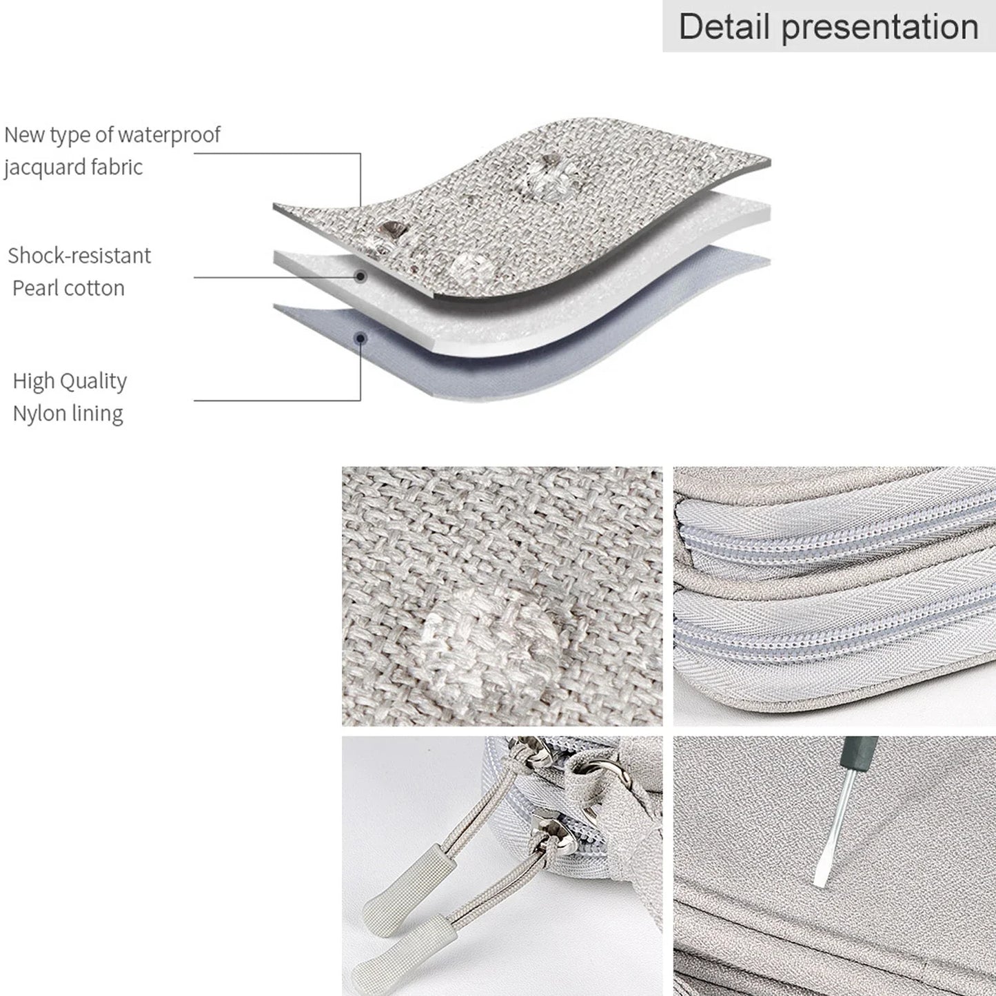 Waterproof Data Cable Storage Bag: Portable Travel Organizer with Double Layers - Carry Case for Cable Cord, USB Charger