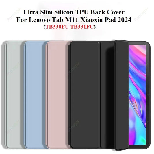 Smart Case for Lenovo Tab M11 11" 2024 TB330FU/331FC Slim Tri-Fold Stand Cover with Wake/Sleep Feature
