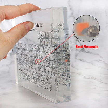 Acrylic Periodic Table for Kids: Real Element Samples Display & Letter Decoration