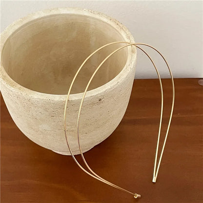 Thin Gold Multilayer Alloy Headband – Double Root Metal Hair Hoop for Women, Smooth & Stylish Hair Accessory