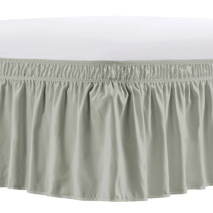 Elastic Wrap-Around Bed Skirt – Wrinkle, Fade & Shrink Resistant Dust Ruffle Easy-Fit Bedding Cover for Adjustable Beds