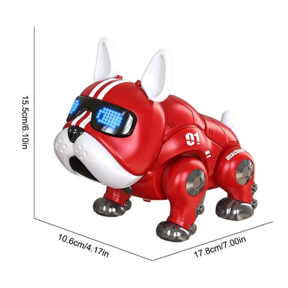 Dance & Music Bulldog Robot Toy - Intelligent Interactive Dog with Lights for Kids & Early Learning