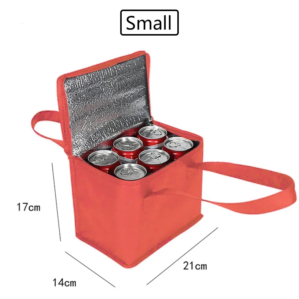 Portable Insulated Lunch Cooler Bag – Folding Thermal Food & Drink Carrier for Picnic and Beer Delivery