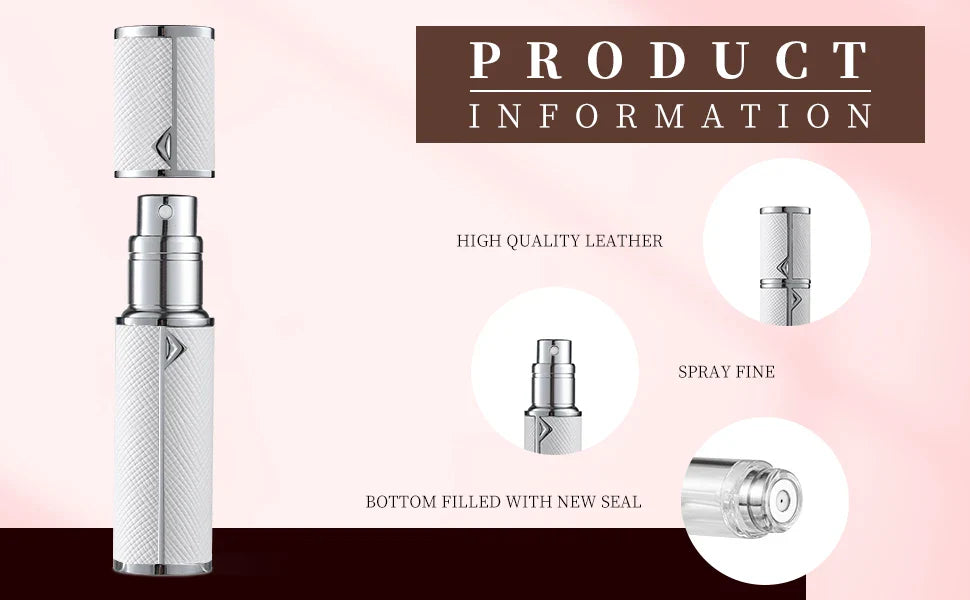 Louischanzl Premium PU Leather Perfume Sprayer – 5ml Travel Atomizer Bottle for Tight-Sealing Fragrance