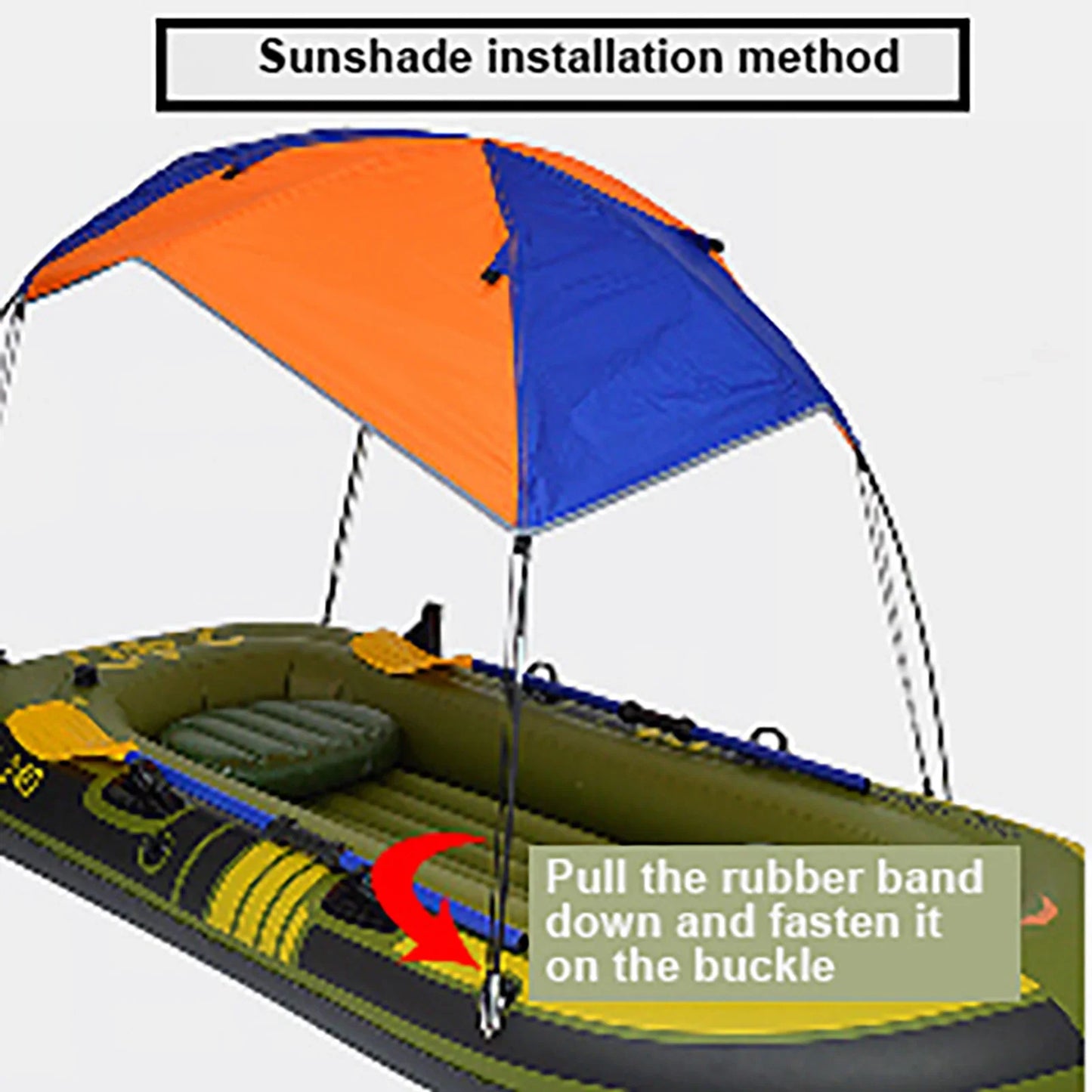 4-Person Boat Sun Shelter – Waterproof UV Protection Canopy for Kayak, Canoe & Inflatable Boat