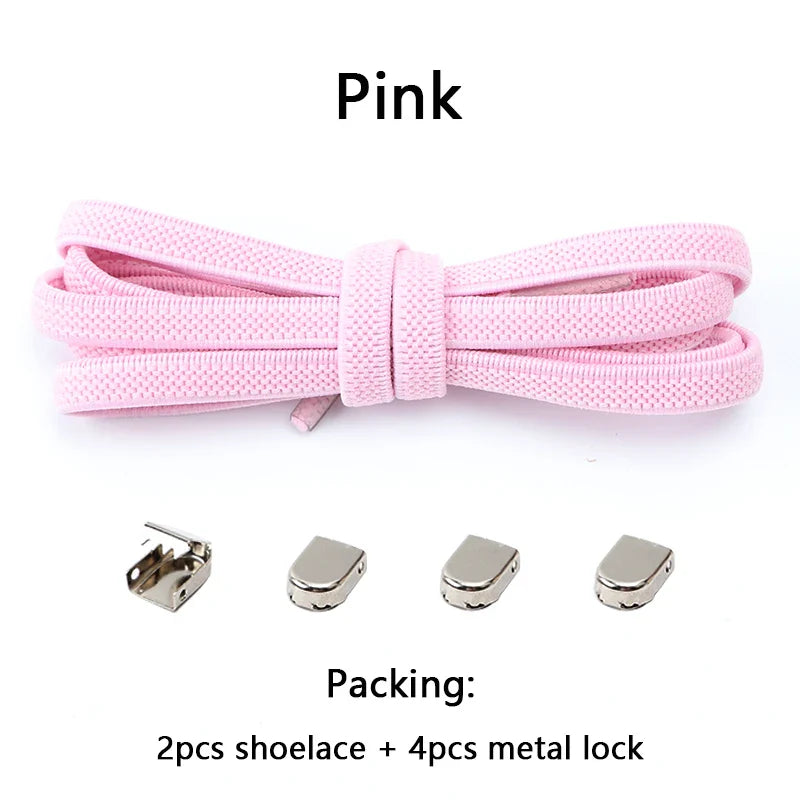 No-Tie Elastic Shoelaces – One Size Fits All Sneakers for Adults & Kids, Flat Tieless Shoestrings