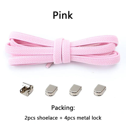 No-Tie Elastic Shoelaces – One Size Fits All Sneakers for Adults & Kids, Flat Tieless Shoestrings