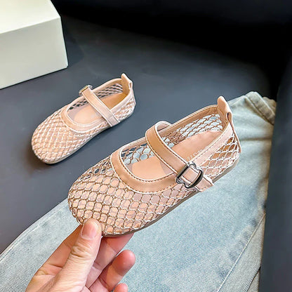 2025 Kids’ Summer Flats – Breathable Princess Shoes for Girls, Soft-Soled, Simple Fashion & Versatile Casual Wear