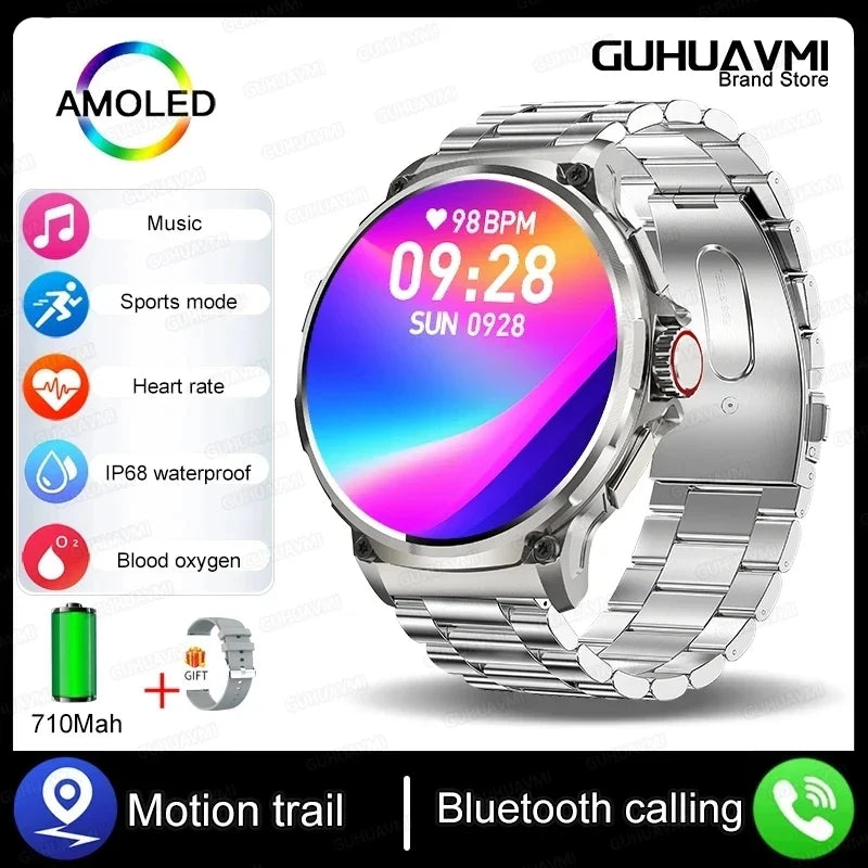 1.85" Ultra HD Smartwatch — GPS Tracking, Bluetooth Call, 710mAh Battery Sports Fitness Watch for Huawei & Xiaomi