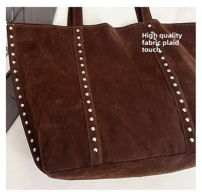 2025 Women’s Faux Suede Handbag – High-Quality, Versatile Large Capacity Shoulder Bag