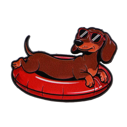 Cute Dachshund Enamel Pin – Cartoon Dog Brooch Lapel Badge for Backpack, Clothing & Gifts