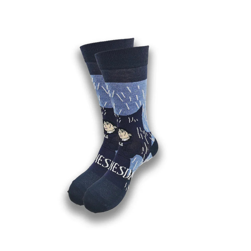 Men's Cartoon Character Crew Socks - Fun Novelty Cotton Casual Socks
