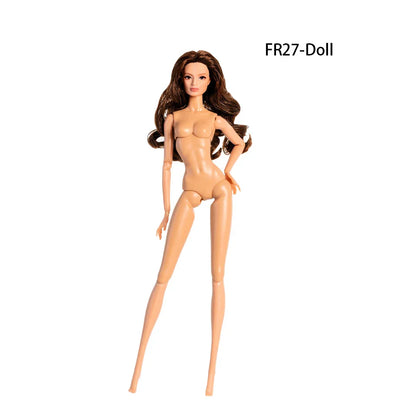 32cm European Supermodel Nude Doll – Original 1/6 Joint Figure with Multi-Color Skin and Exquisite Makeup, Full Series Collectible Toy