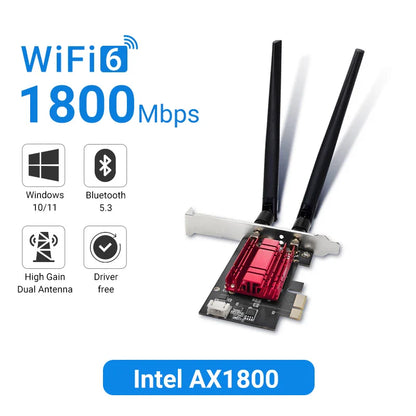 WALRAM WiFi 6 1800Mbps PCI Express Adapter – Dual Band 802.11AX/AC Wireless Network Card with BT 5.4 for Windows 10/11