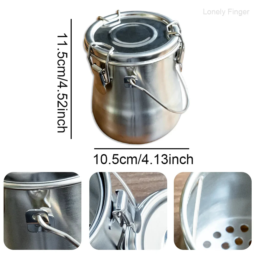 Stainless Steel Airtight Paint Brush Washer & Cleaner with Strainer Lid – Portable Brush Cleaning Container
