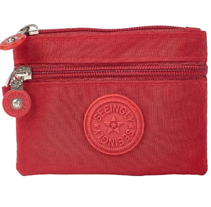 Small Solid Canvas Coin Bag for Kids - Money Purse, ID and Credit Card Holder, Key and Earphone Storage