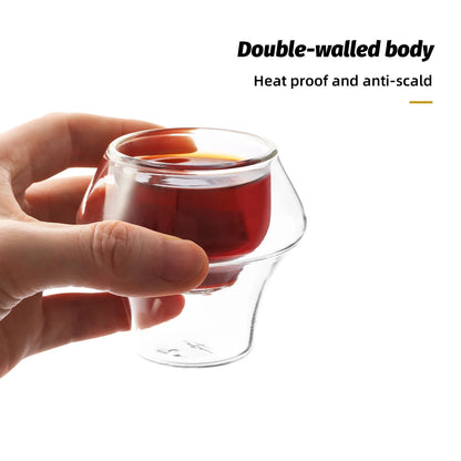 MHW-3BOMBER Double Wall Glass Espresso Cups – Anti-Scald Reusable Tea & Coffee Mugs for Home or Barista Use