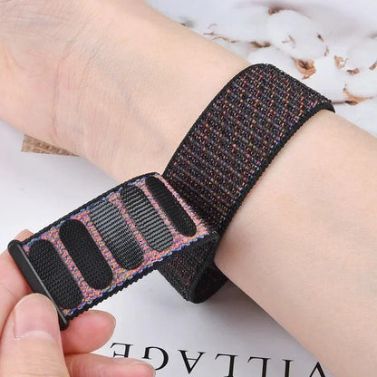 22mm Sport Nylon Loop Watch Band – Breathable Replacement Wristband for NORTH EDGE APACHE-46 Smartwatch, Durable Adjustable Strap