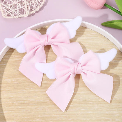 Angel Wings Bow Hair Clips - 2PCS Cute Fluffy Magical Girl Hair Accessories