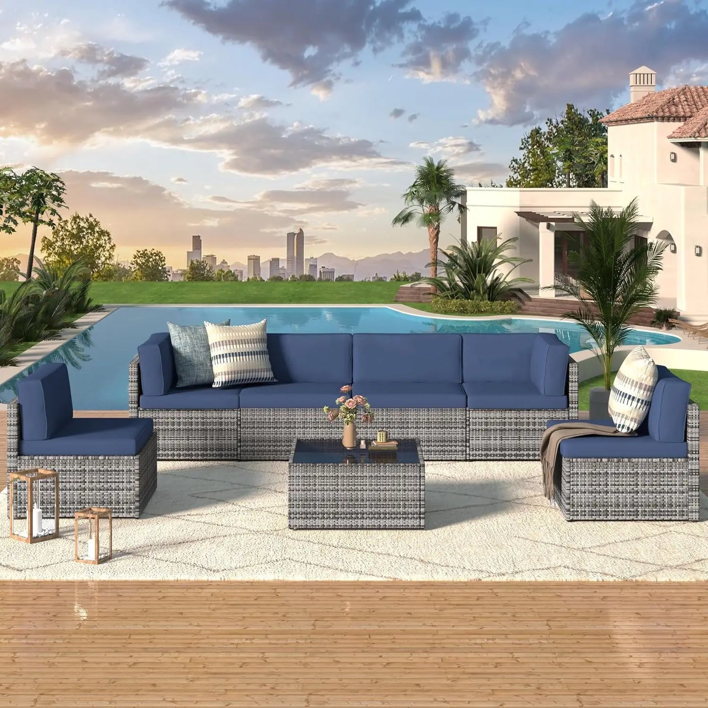 Outdoor Sectional Chair Set – Weather-Resistant Patio Furniture for Garden, Deck, or Backyard