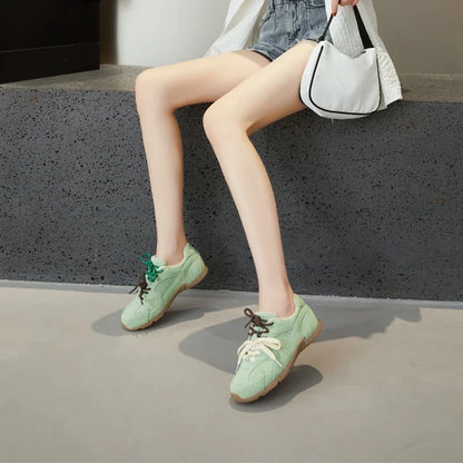 AIYUQI Women’s Sneakers 2025 — Non-Slip Leather Running & Training Shoes, Flat Large-Size Sports Shoes