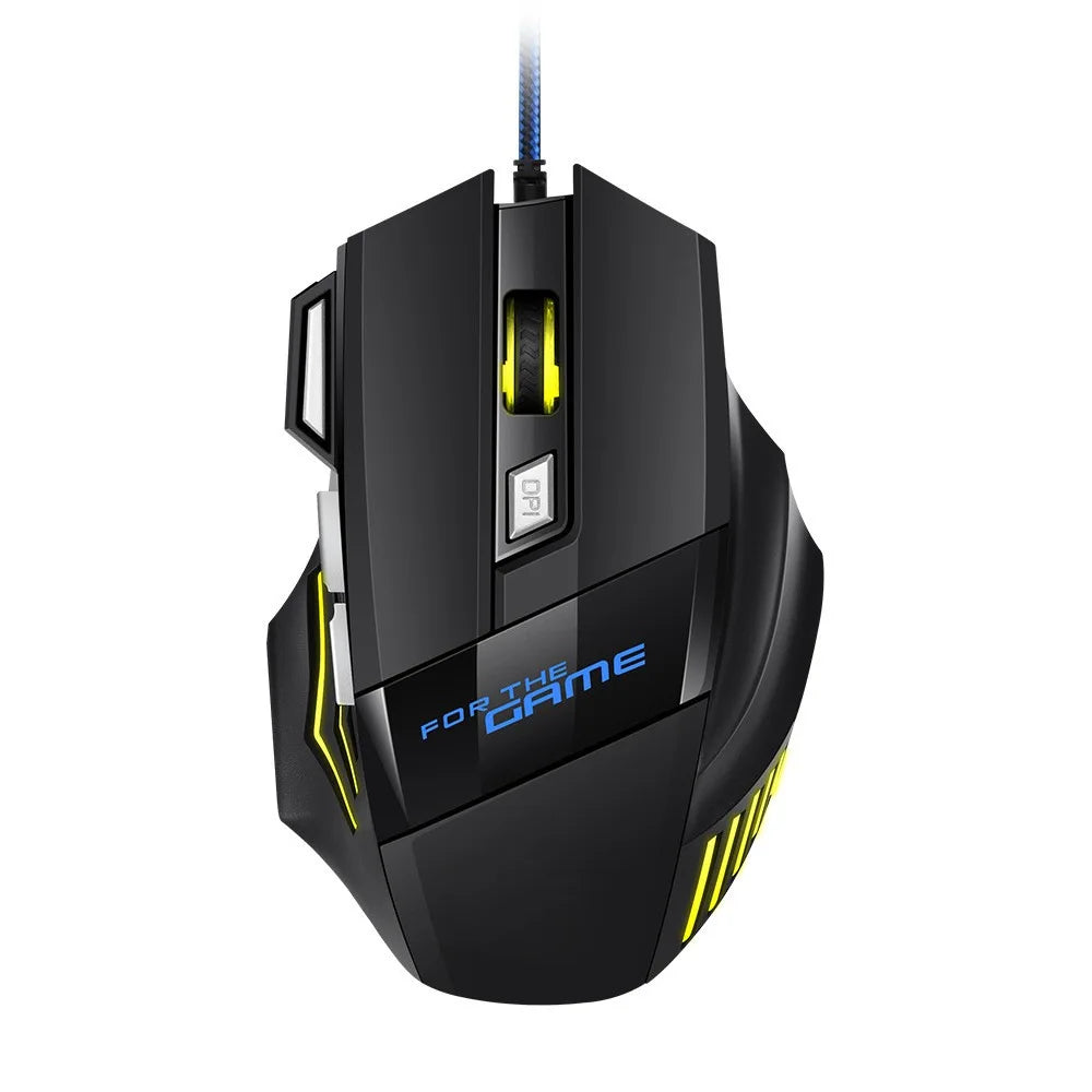 Hyperspeed USB Gaming Mouse | RGB Backlit Ergonomic 7D Wired Mouse for Laptop & PC Gamer