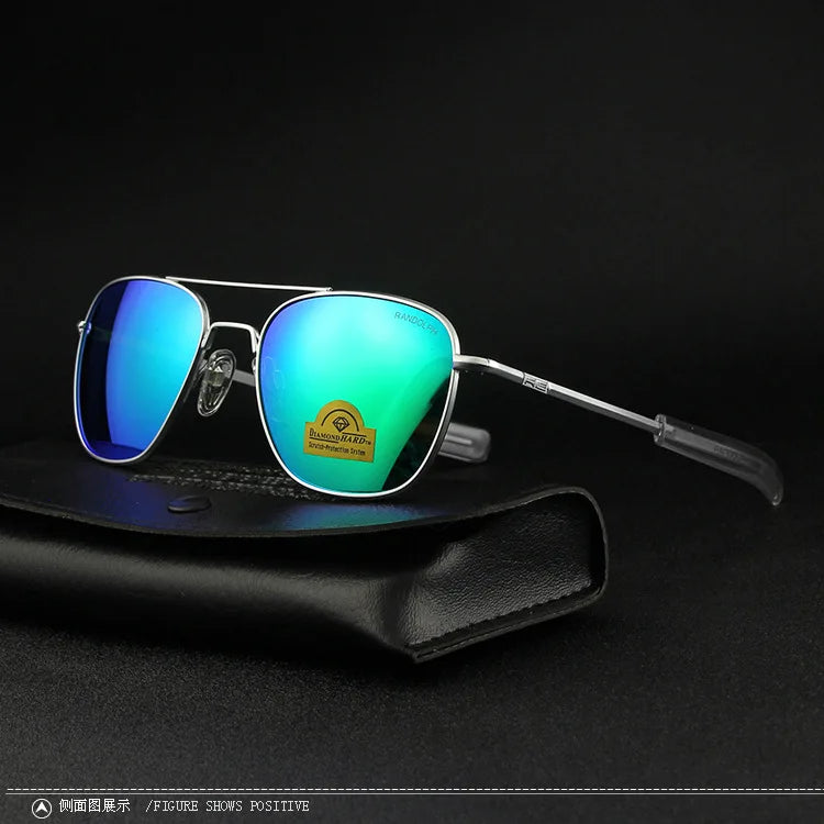 RE Military Aviation Sunglasses — Vintage Titanium Frame Pilot Glasses for Men & Women