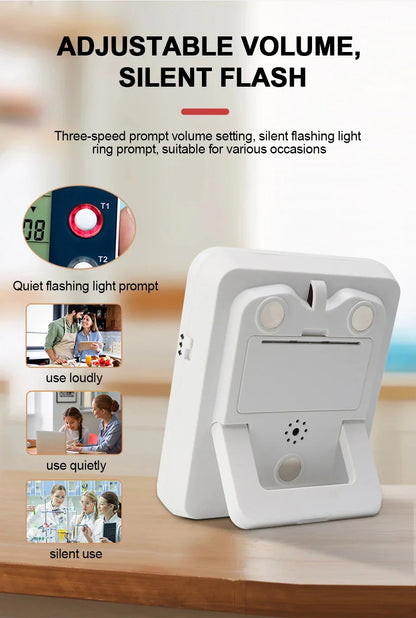 3 Channel Digital Kitchen Timer – Count Up/Down with LCD Display, Adjustable Volume & Mute Flashing Alarm