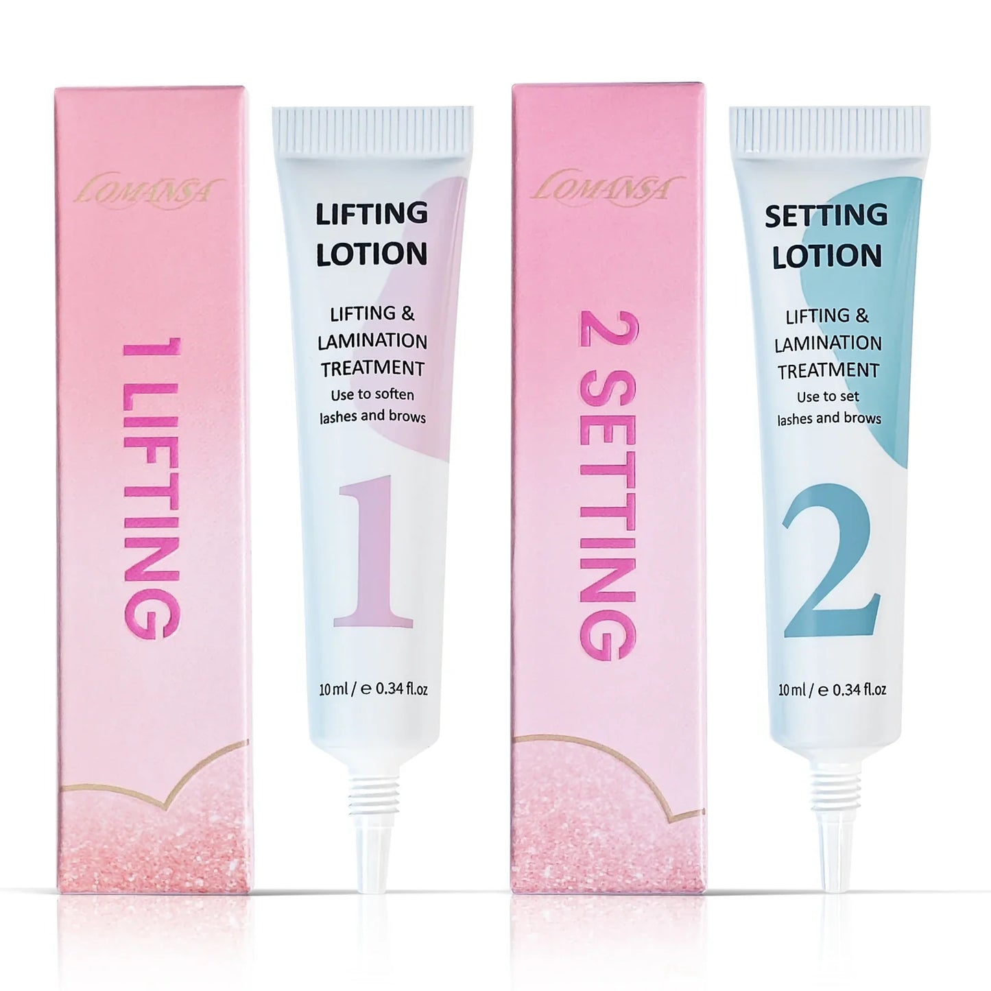 Lomansa Lash Lift Kit - Eyelash Perm & Eyebrow Lamination Set with Step 1#2#3#4 Lifting Lotion Tools