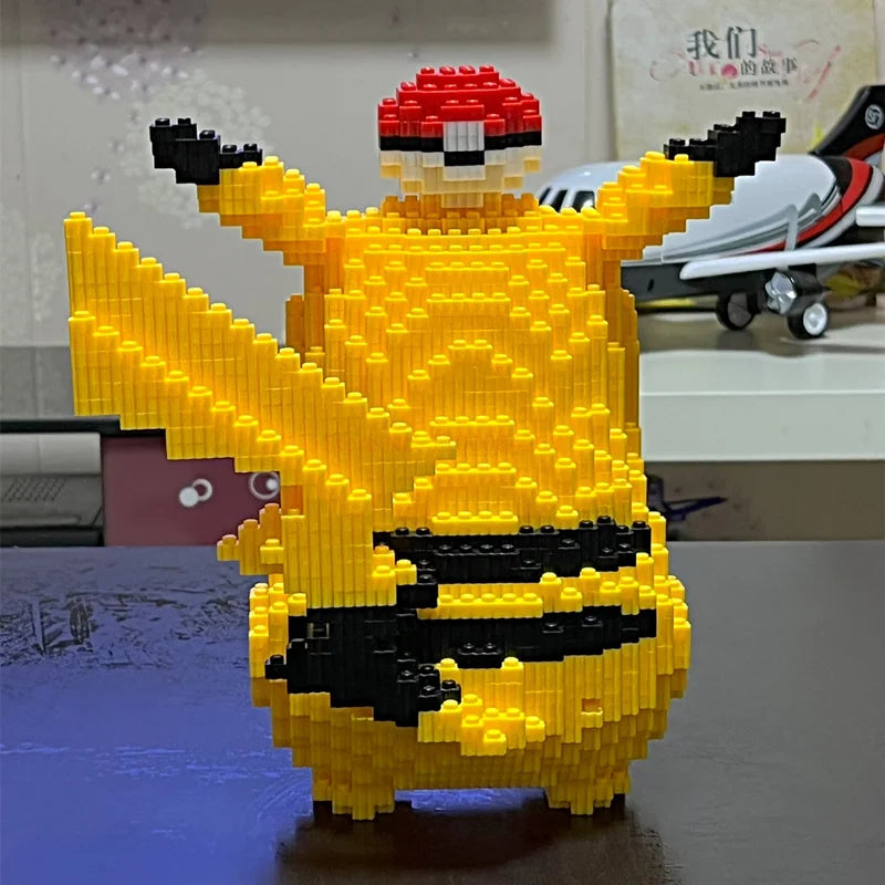 5210PCS Anime Pokemon Pikachu Diamond Micro Building Blocks - Mini Bricks Model, Challenging Decompression Toy Gift