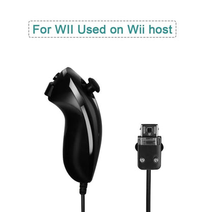 Wired Nunchuck Controller for Nintendo Wii – Curved Game Handle Gamepad Accessory