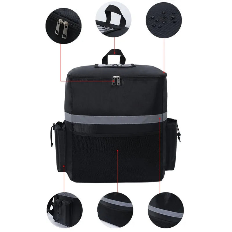 35L Extra Large Thermal Food Cooler Bag — Insulated Backpack for Food Delivery, Fresh-Keeping & Refrigerator Transport